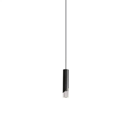 Modern black and gold led pendant light with clear glass accent made of high-quality die-cast aluminum for kitchen use
