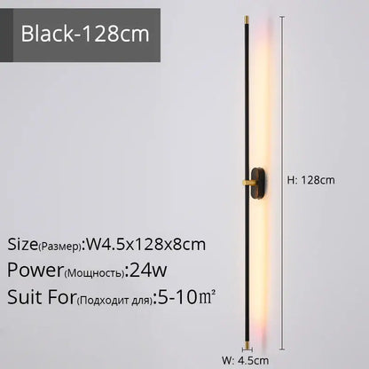Modern black and gold led strip wall lamp with brass accents and integrated warm led strip for bedroom decorbites led strip
