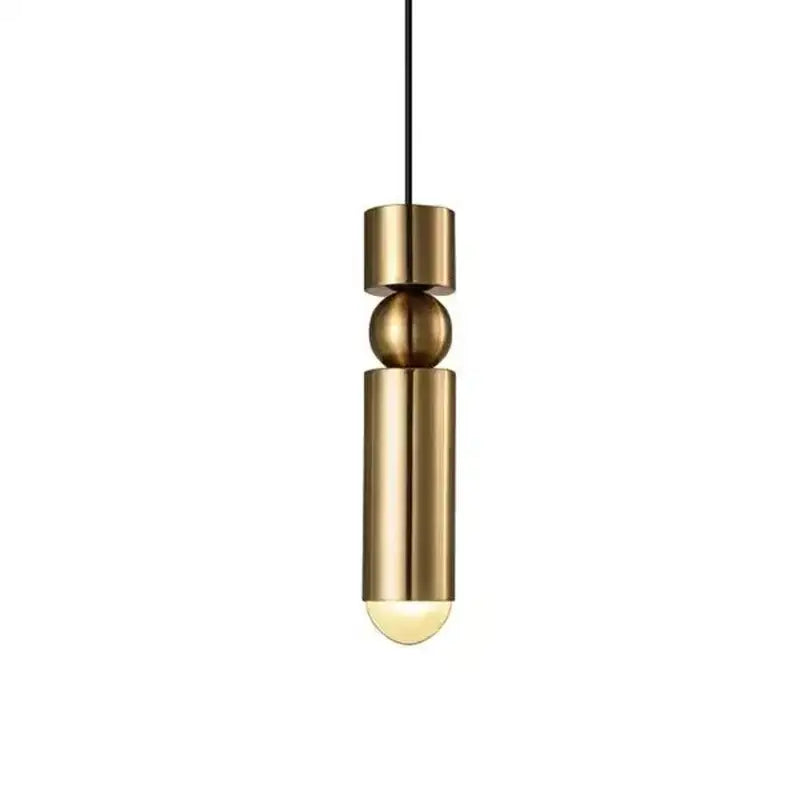 Modern black gold led tube pendant lamp featuring a brass-toned black gold led geometric design by decorbites