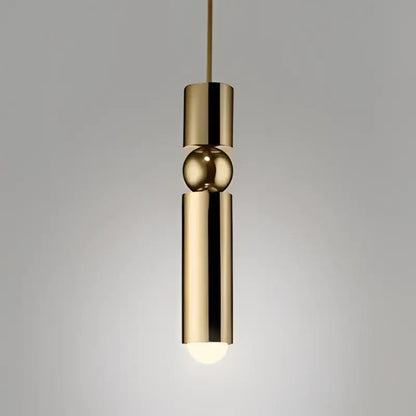 Modern black gold led tube pendant lamp with polished brass finish and spherical accent for kitchen decorbites black gold