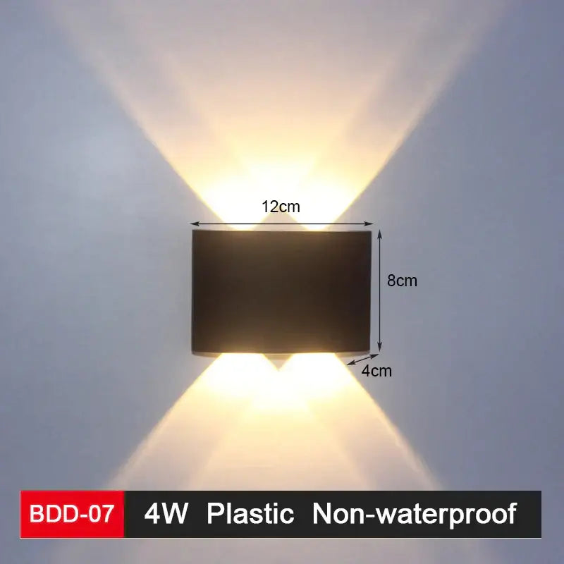 Modern black and gold led wall lamp with sleek geometric design and two warm white angled beams for living room decorbites led wall lamp