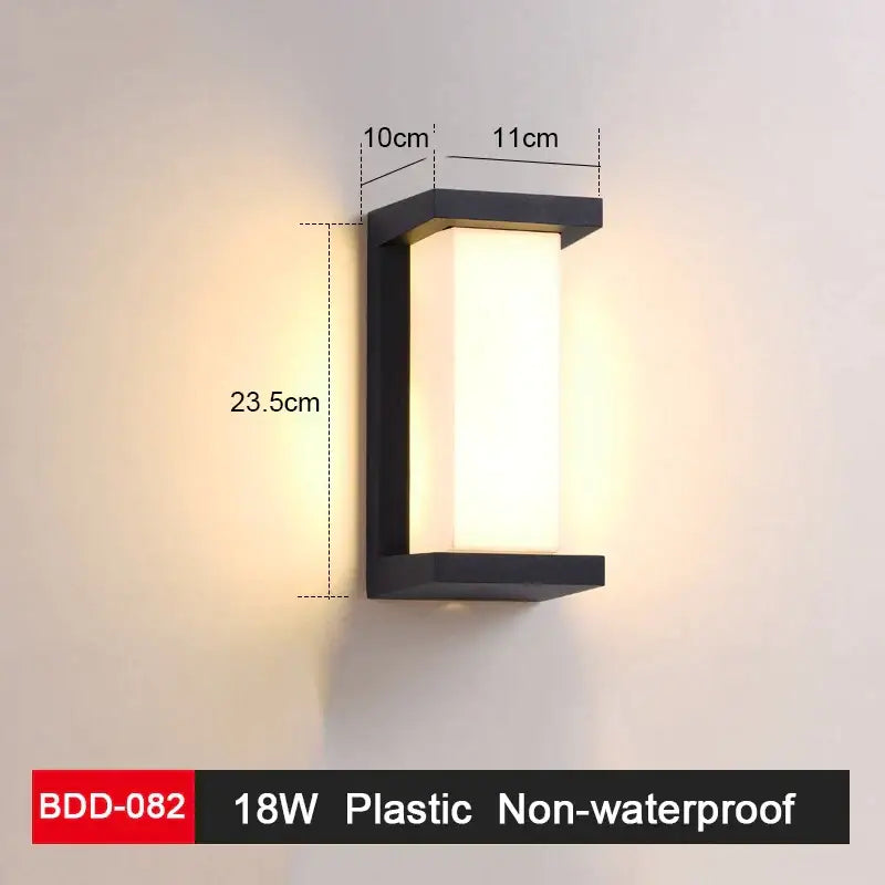 Modern black plastic wall lamp with illuminated rectangular translucent panel for living room decorbites led wall lamp