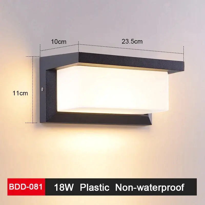Modern black plastic wall lamp with rectangular frosted glass diffuser decorbites led wall lamp for living room decor