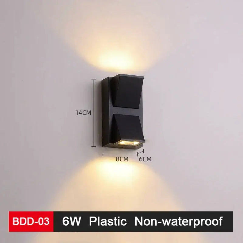Modern black plastic led wall lamp with two angled lighting sections for sleek living room decorbites led wall design
