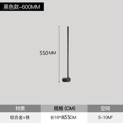 Modern black 600mm floor lamp with aluminum and iron minimalist design complements decorbites led wall lamps decor