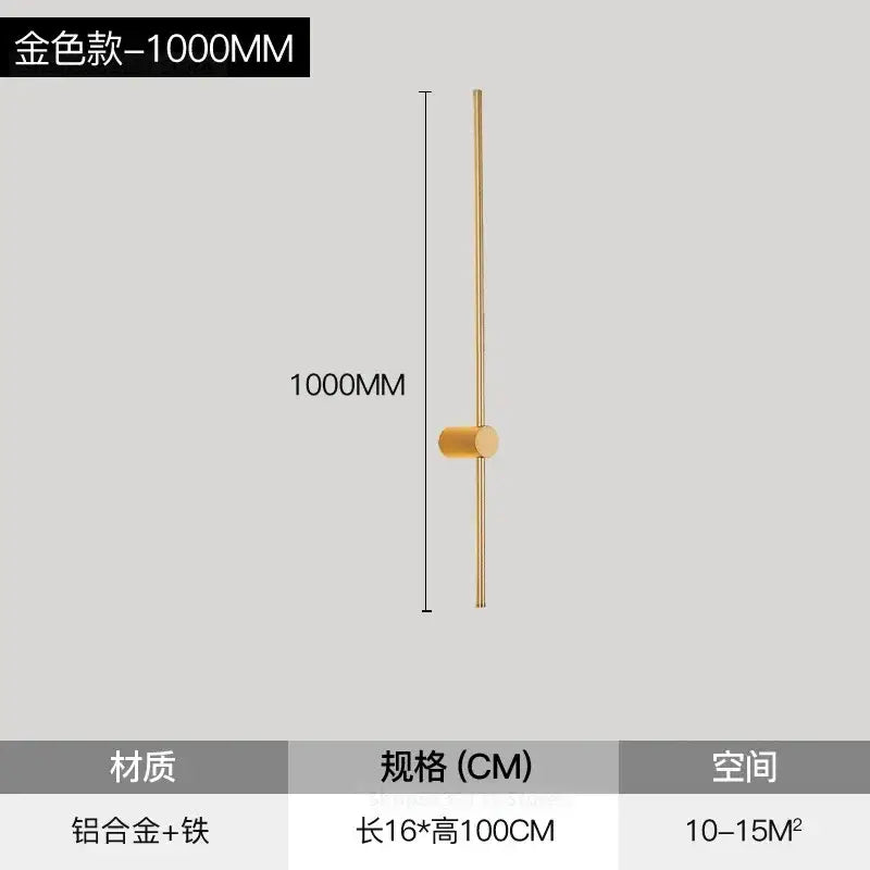 Gold-colored minimalist led wall lamp with sleek cylindrical design and central bar for modern living room decorbites wall lamps