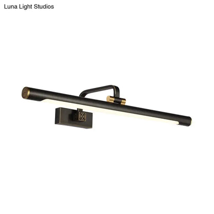 Modern black and gold wall light with bronze finish and sleek led design for bathroom vanity in vintage style