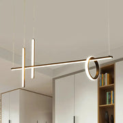 Modern gold-toned decorative pendant light with minimalist geometric design for black linear island 220v-240v use