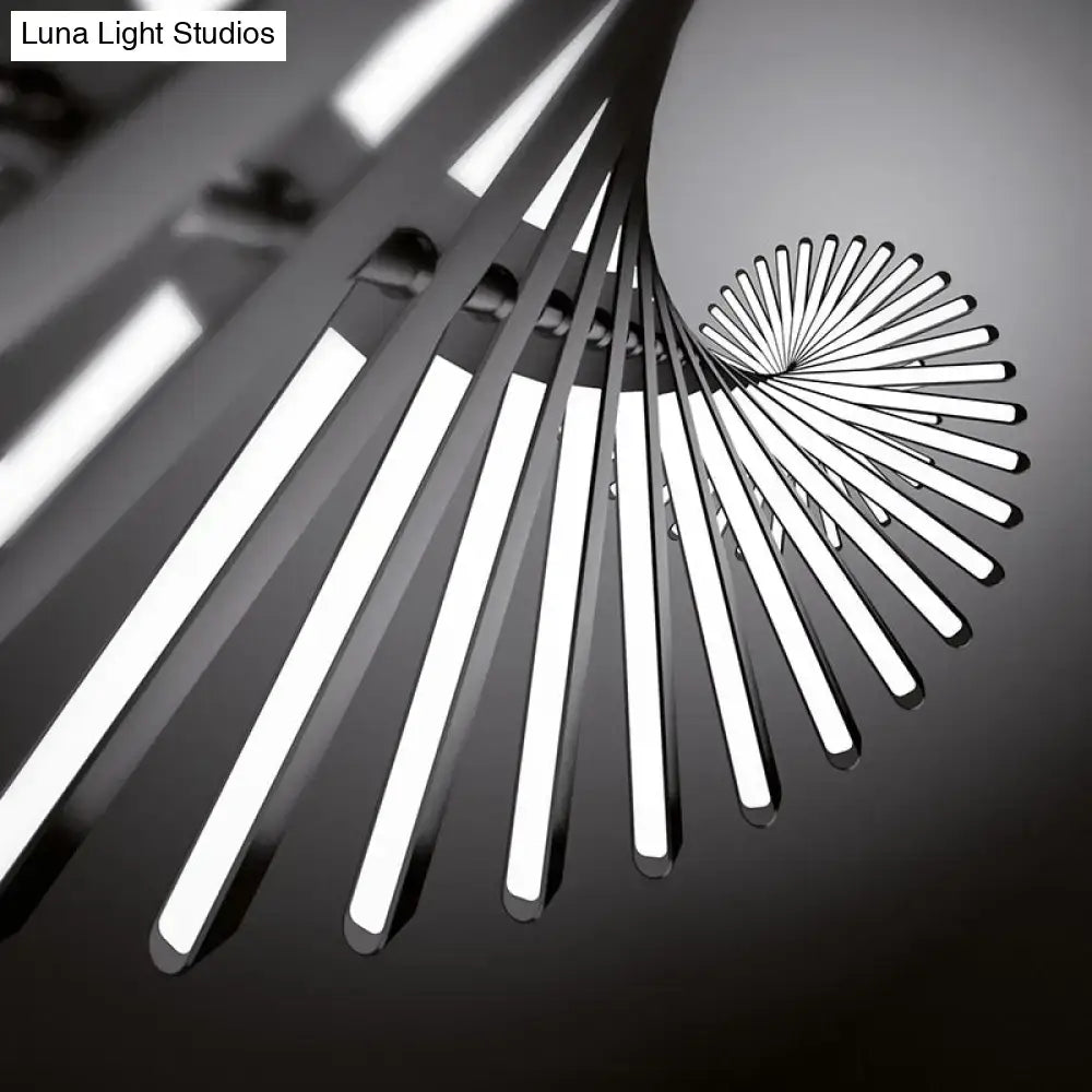 Modern black and gold pendant light with sleek spiral rectangular bars fixture width suitable for 220v-240v use
