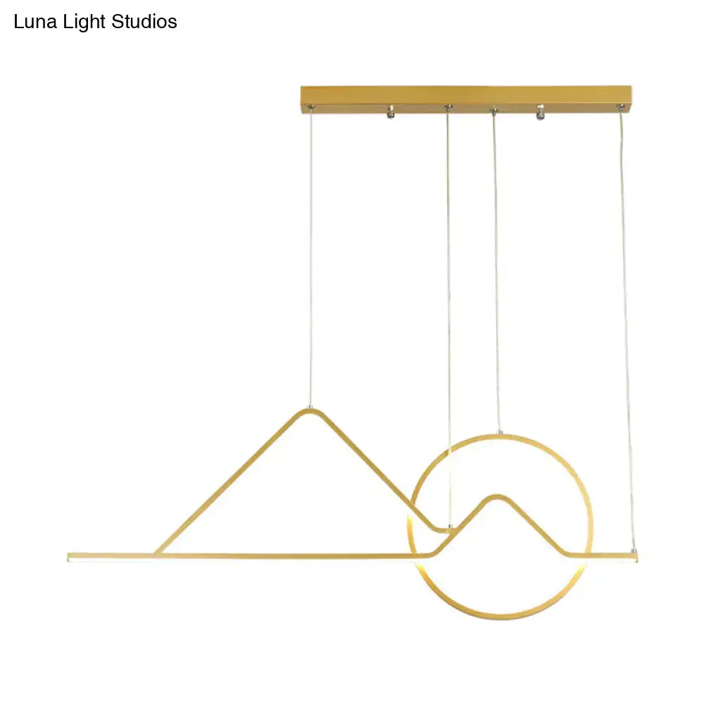 Decorbites contemporary black gold pendant chandelier with modern mountain sun silhouette for dining room 220v-240v 110v-120v