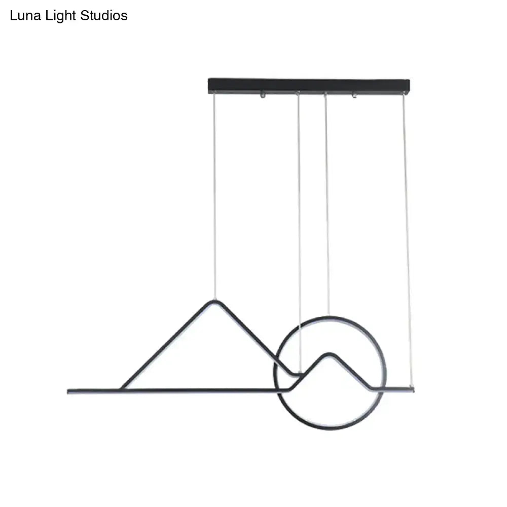 Black gold DecorBites™ contemporary pendant chandelier with geometric mountain and circle design for dining room 220v-240v 110v-120v