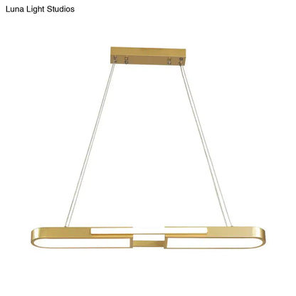 Gold-finished decorbites oblong acrylic pendant light with warm white led for dining room 110v-120v 220v-240v use