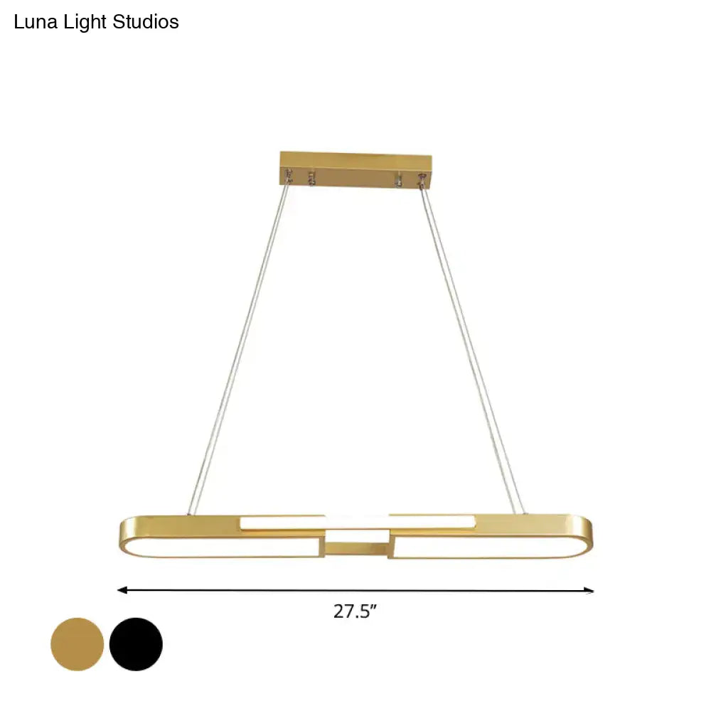 Decorbites™ oblong acrylic pendant light kit in gold with warm white led strips for dining room 110v-120v 220v-240v