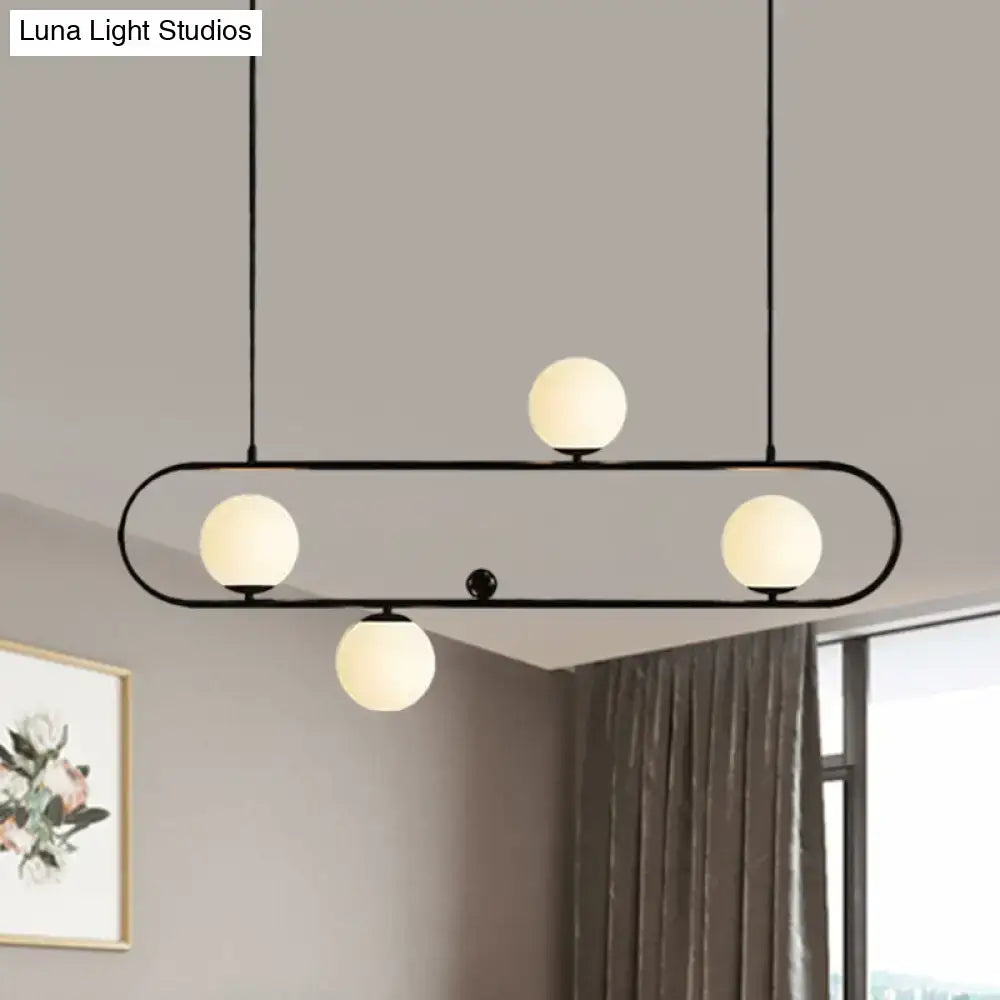 Decorbites modern black gold metal pendant light with frosted opal glass globes for dining room LED incandescent fluorescent use