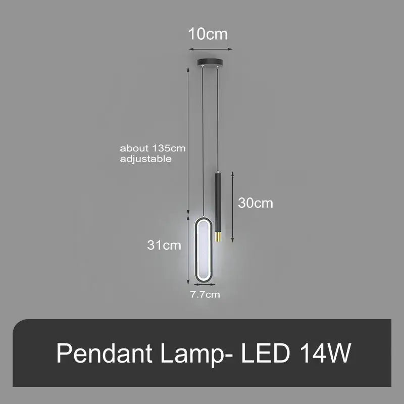 Modern black and gold pendant lamps with sleek elongated oval led light fixture ideal for minimalist bedroom decorbites black pendant