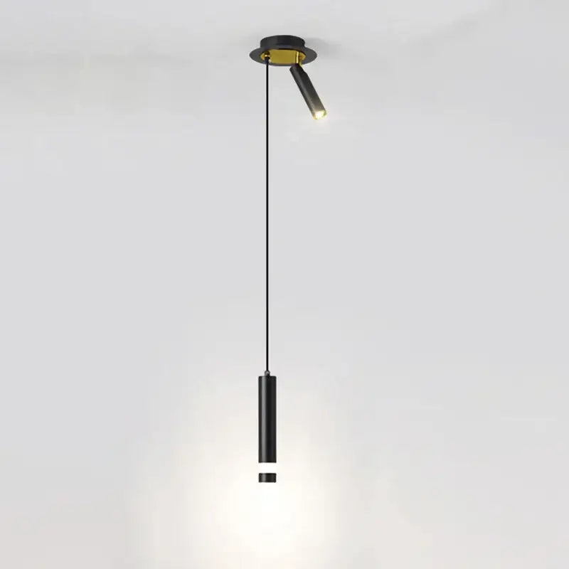 Modern black and gold pendant light with dual adjustable spotlights for stylish modern interiors light sources