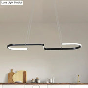 DecorBites modern black gold chandelier lamp with sleek curved design and warm white LED for dining room pendant lighting