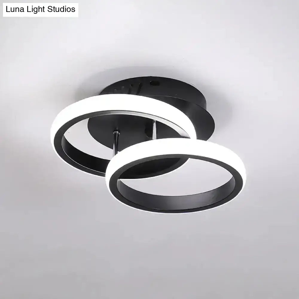 Modern black and white circular led ceiling lamp with exceptional lighting efficiency for round square moon design