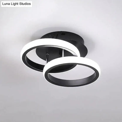 Modern black and white circular led ceiling lamp with exceptional lighting efficiency for round square moon design