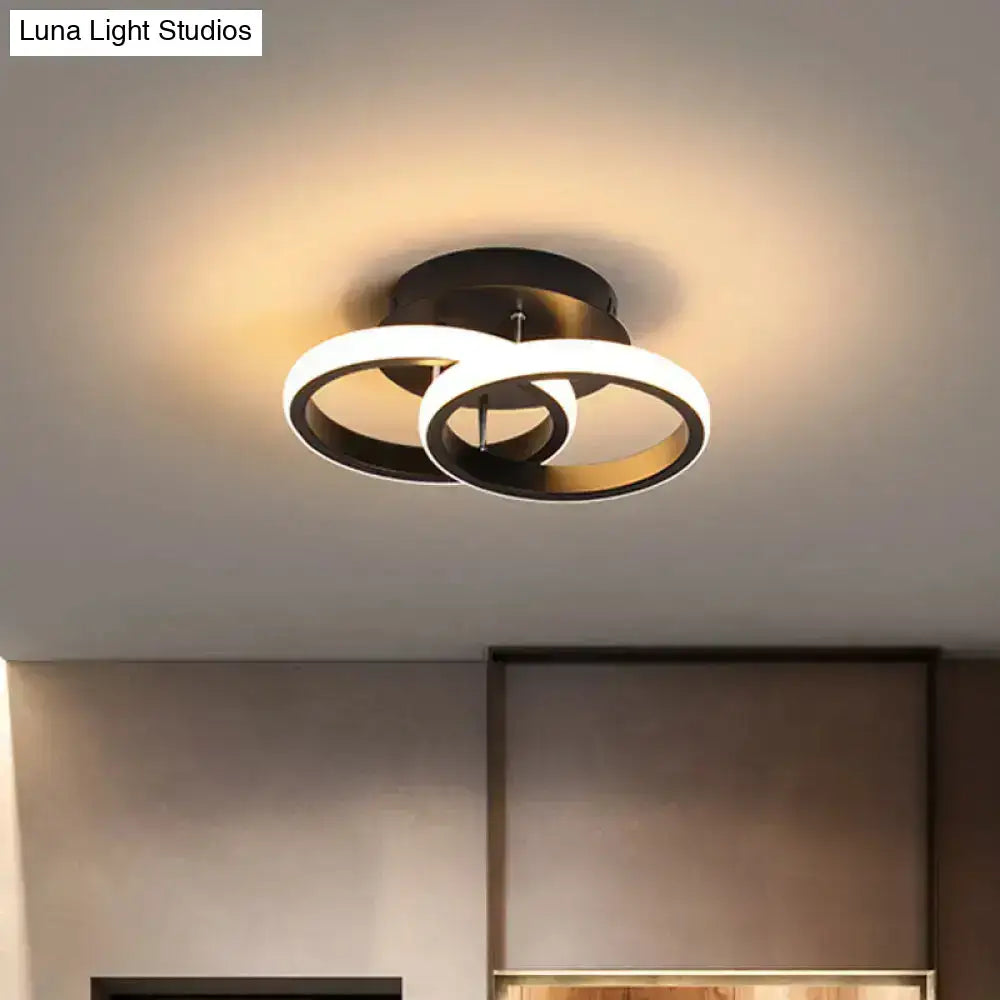 Modern black and white circular led ceiling lamp with exceptional lighting efficiency for round square moon design