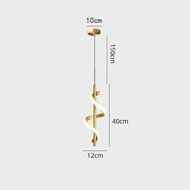 Modern black and gold pendant light with copper lamp body and integrated led cord pendant for dining room use