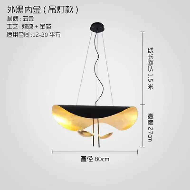Modern black and gold texture led pendant lights featuring leaf-shaped design for stylish living room decorbites gold texture decor
