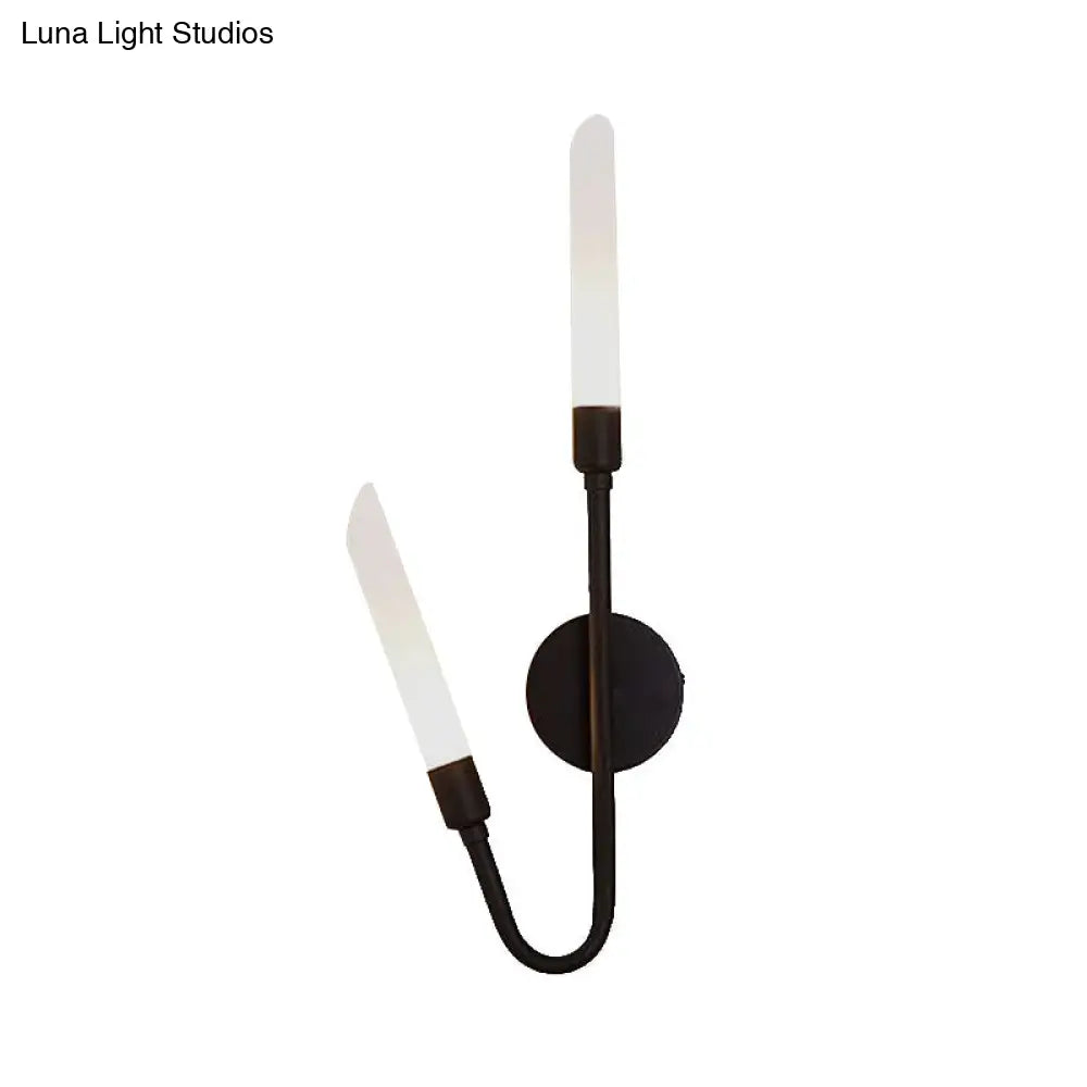 DecorBites™ DecorBites™ Modern Black/Gold Tube Wall Light with Frosted Glass - Perfect for Living Room