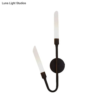 DecorBites™ DecorBites™ Modern Black/Gold Tube Wall Light with Frosted Glass - Perfect for Living Room