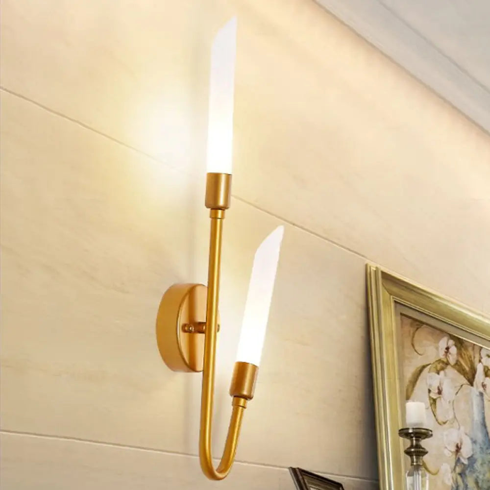 DecorBites™ DecorBites™ Modern Black/Gold Tube Wall Light with Frosted Glass - Perfect for Living Room