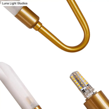 DecorBites™ DecorBites™ Modern Black/Gold Tube Wall Light with Frosted Glass - Perfect for Living Room