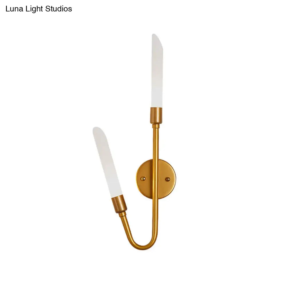 DecorBites™ DecorBites™ Modern Black/Gold Tube Wall Light with Frosted Glass - Perfect for Living Room