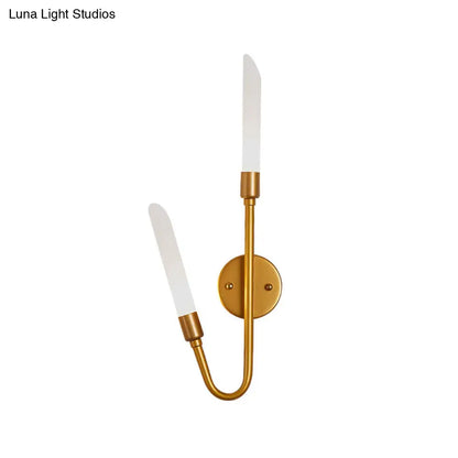 DecorBites™ DecorBites™ Modern Black/Gold Tube Wall Light with Frosted Glass - Perfect for Living Room