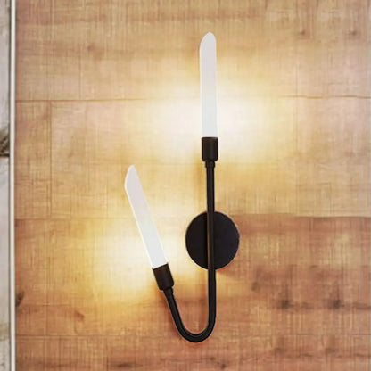 DecorBites™ DecorBites™ Modern Black/Gold Tube Wall Light with Frosted Glass - Perfect for Living Room