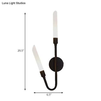 DecorBites™ DecorBites™ Modern Black/Gold Tube Wall Light with Frosted Glass - Perfect for Living Room