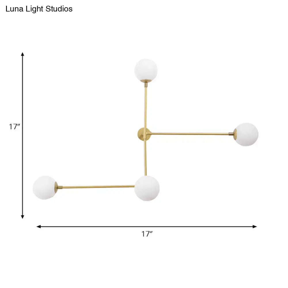 Modern design wall lamp with brass finish and frosted glass shades direct wired electric geometric chandelier