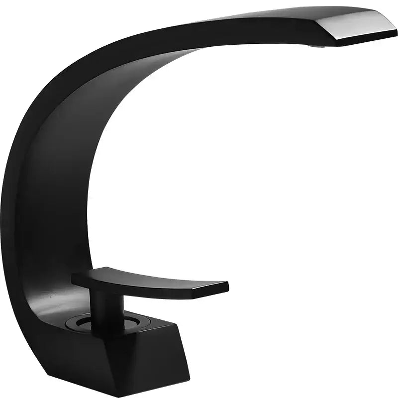 Modern black gold basin faucet with black matte finish and polished chrome spout for elegant bathroom decorbites use