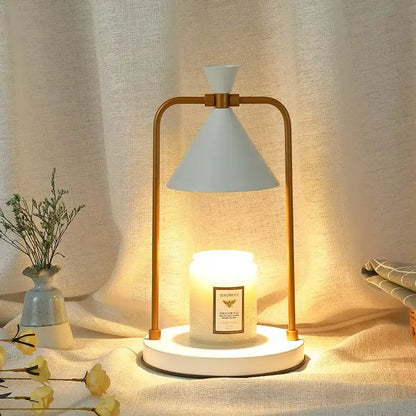 Modern white and gold decorbites candle warmer lamp with sleek minimalist design ideal for bedroom decorbites candle use