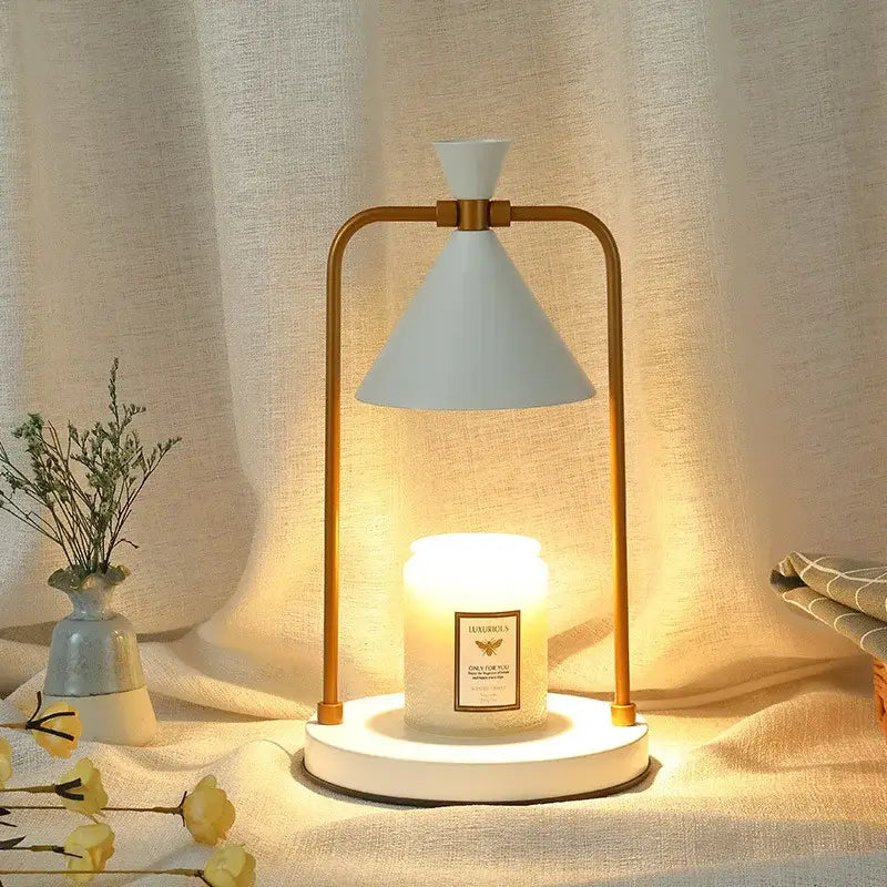 Modern white and gold decorbites candle warmer lamp with sleek minimalist design ideal for bedroom decorbites candle use