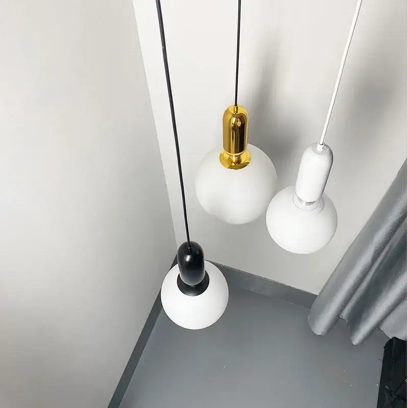 Modern black gold and white glass ball led chandelier with spherical glass shades for living room decorbites glass ball design