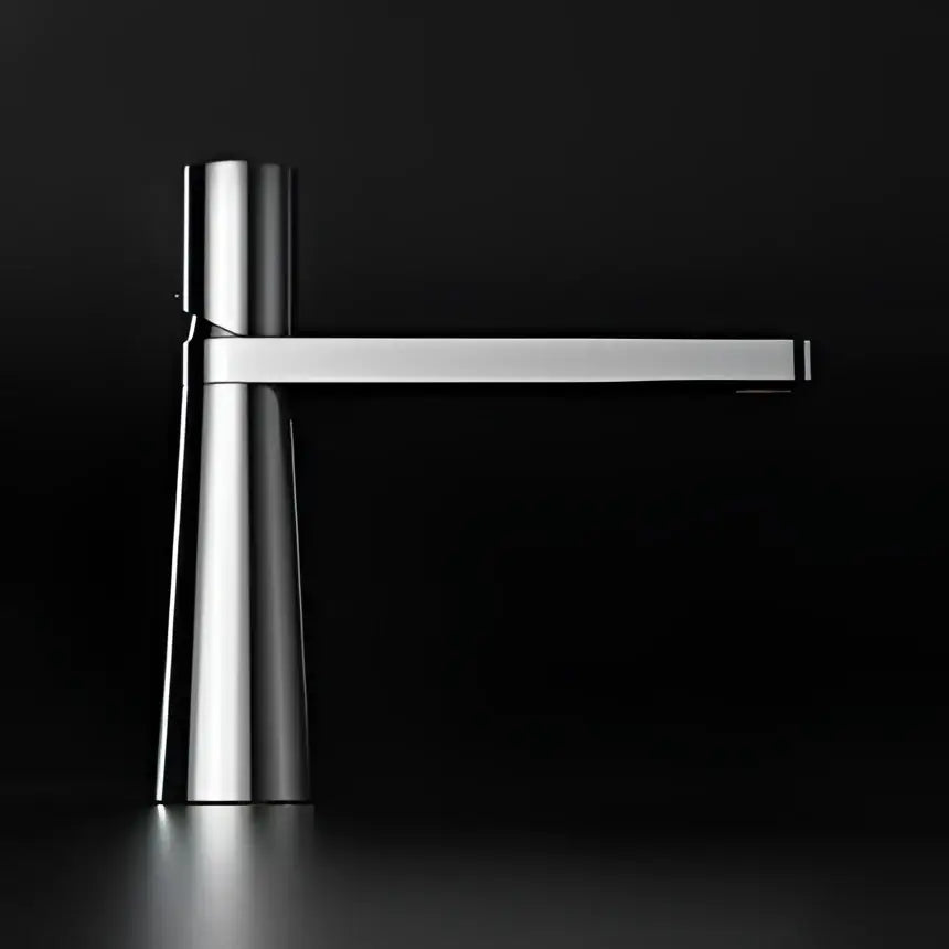 Modern black and grey brass basin faucet with chrome finish and cylindrical spout by decorbites basin faucet