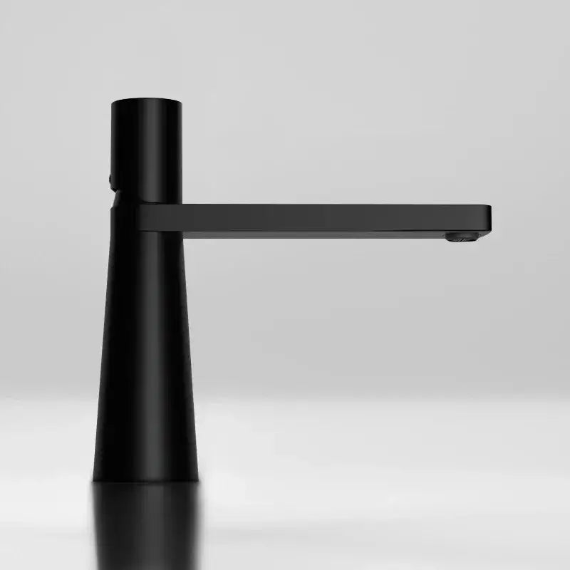 Modern black and grey brass basin faucet with matte finish and minimalist design for decorbites basin faucet collection