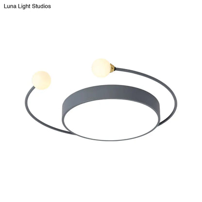 DecorBites™ DecorBites™ Modern Black/Grey LED Drum Ceiling Light with Dual Light Modes (White/Warm) - Flush Mount