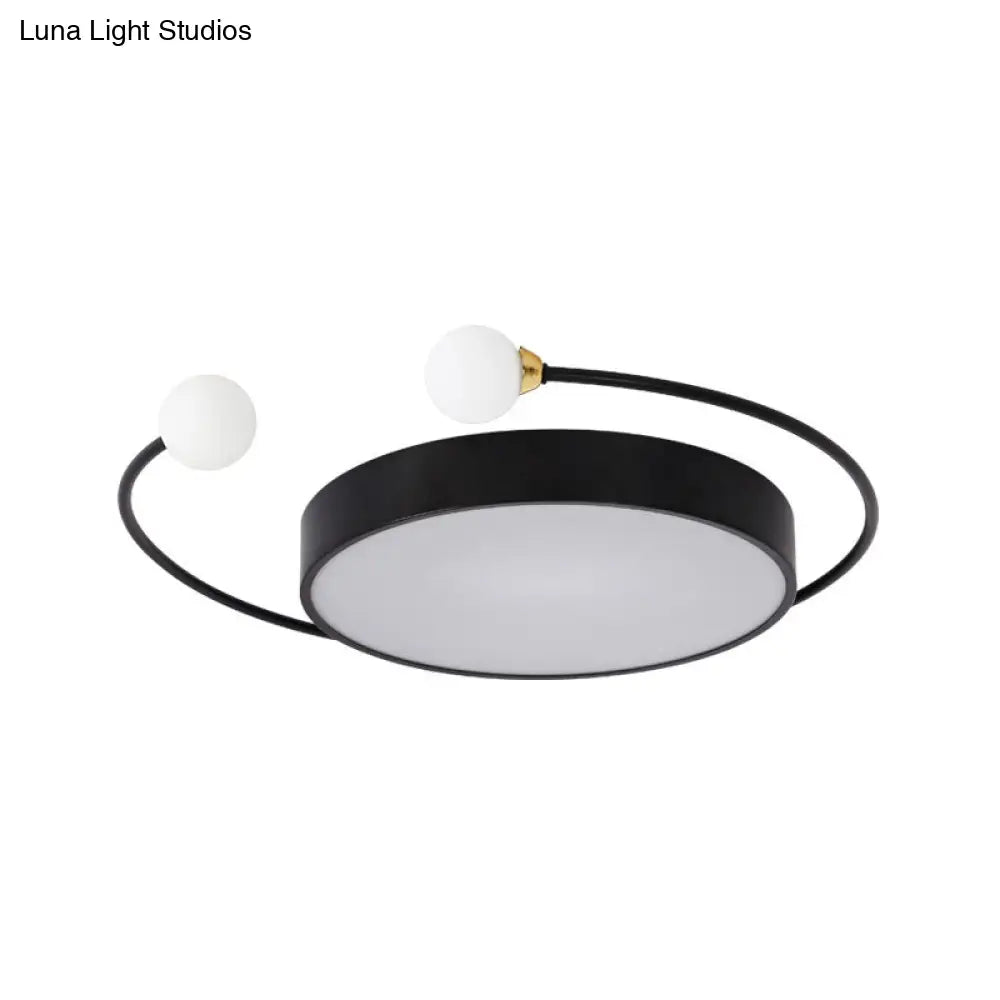 DecorBites™ DecorBites™ Modern Black/Grey LED Drum Ceiling Light with Dual Light Modes (White/Warm) - Flush Mount