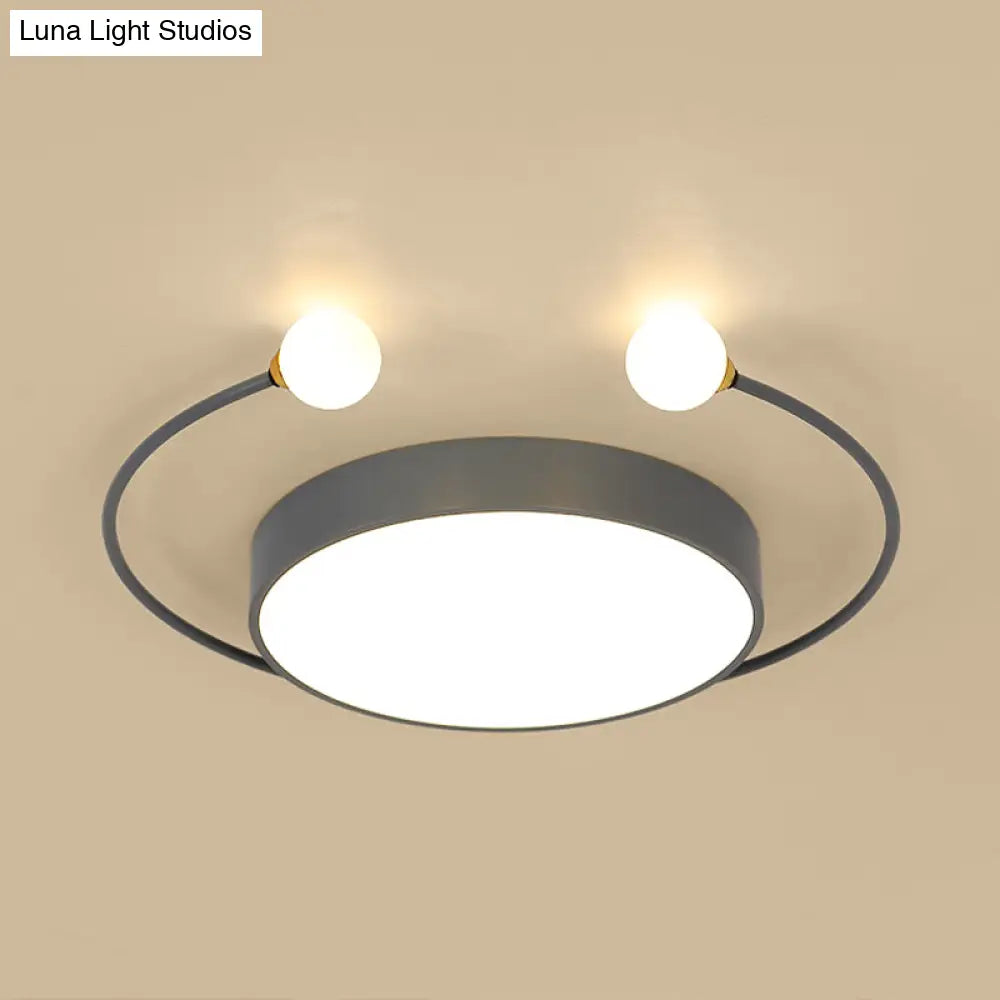 DecorBites™ DecorBites™ Modern Black/Grey LED Drum Ceiling Light with Dual Light Modes (White/Warm) - Flush Mount