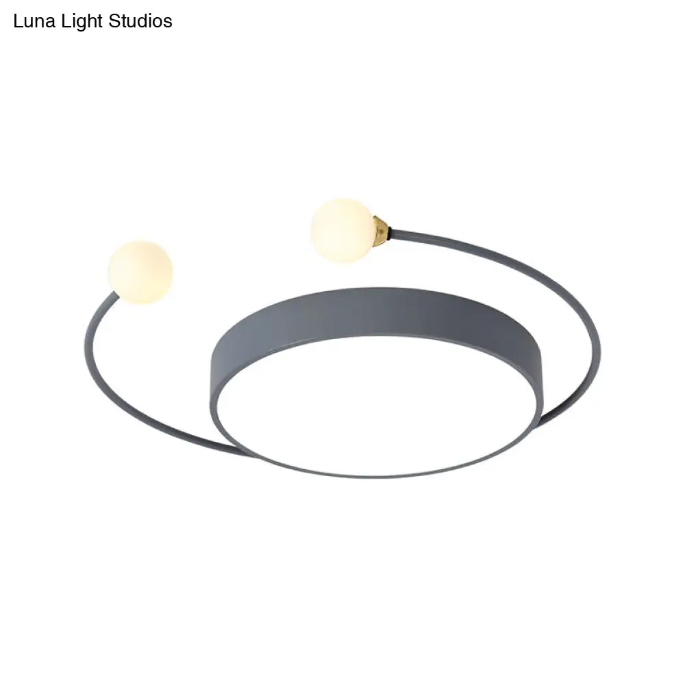 DecorBites™ DecorBites™ Modern Black/Grey LED Drum Ceiling Light with Dual Light Modes (White/Warm) - Flush Mount