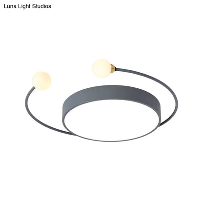 DecorBites™ DecorBites™ Modern Black/Grey LED Drum Ceiling Light with Dual Light Modes (White/Warm) - Flush Mount