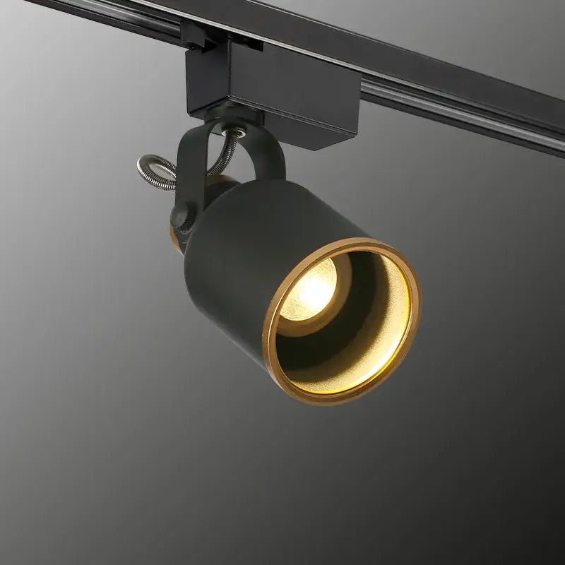 Modern black gu10 7w led track light with gold interior and adjustable arm for kitchen display lighting
