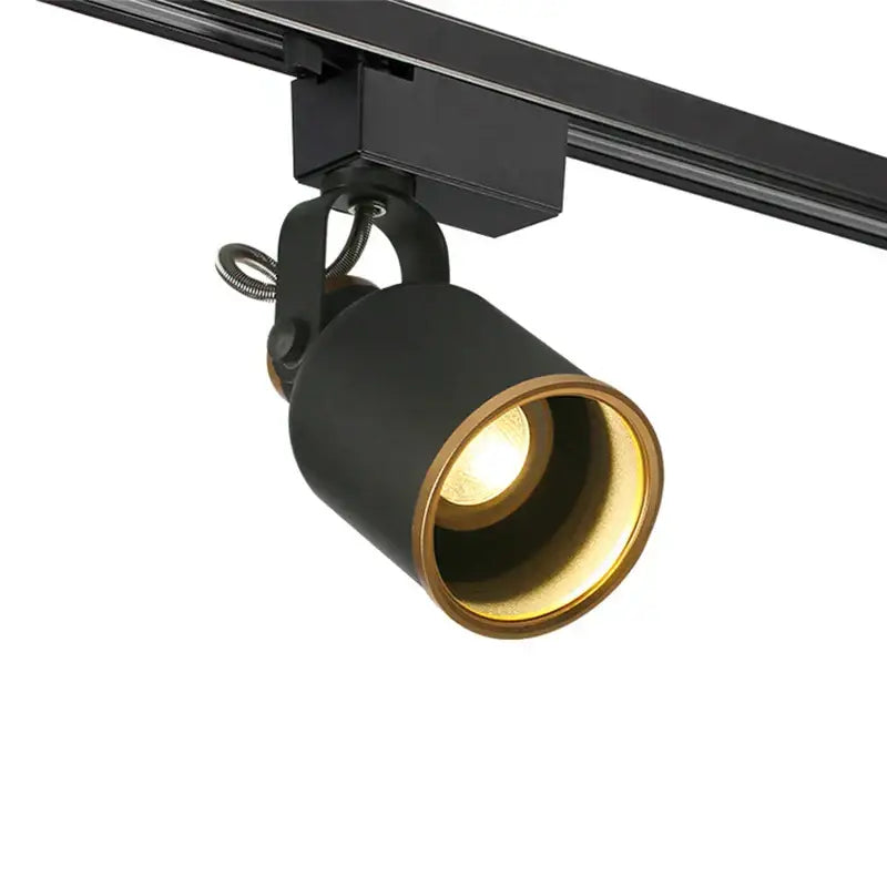 Modern black gu10 7w led track light with gold interior and adjustable arm for kitchen display lighting