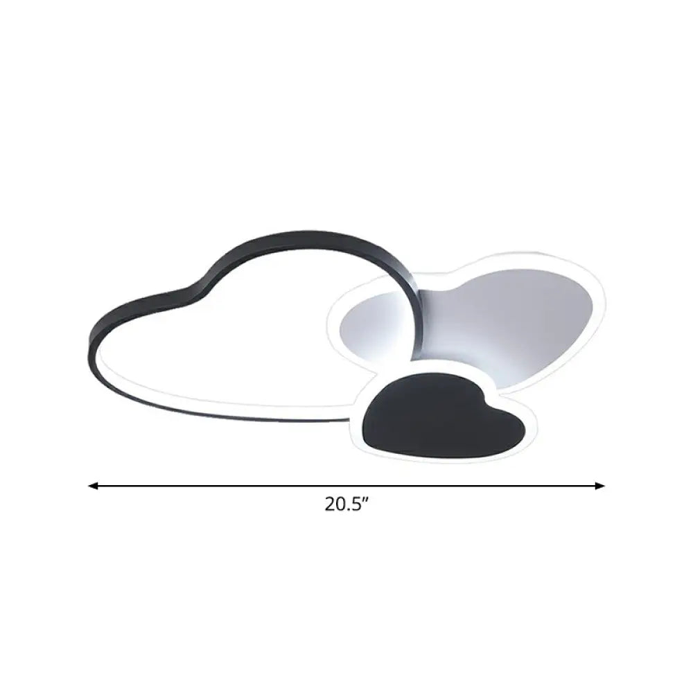 DecorBites™ DecorBites™ Modern Black Heart LED Flush Mount Light for Bedroom Ceiling