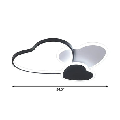 DecorBites™ DecorBites™ Modern Black Heart LED Flush Mount Light for Bedroom Ceiling